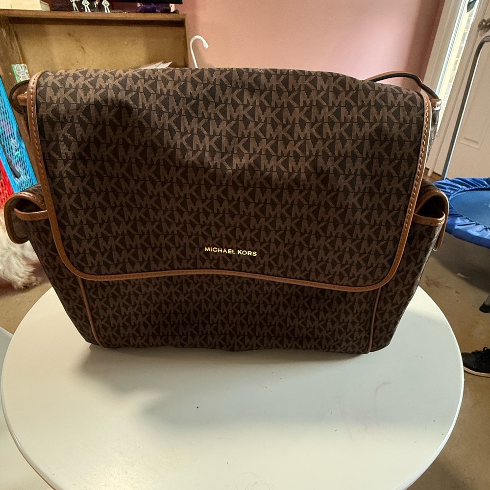 Michael Kors Dark Brown Logo Messenger Bag